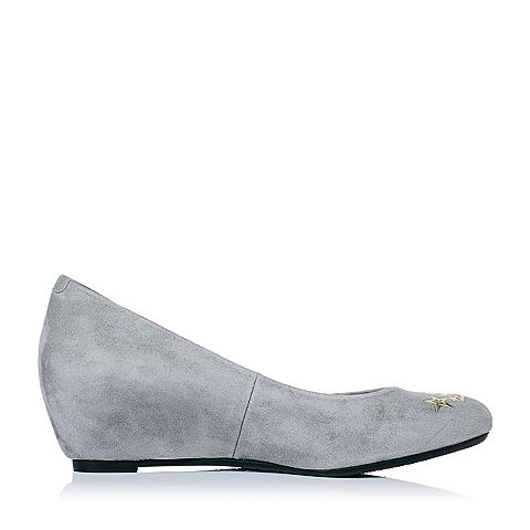 millie's/妙丽秋专柜同款深灰色羊皮女单鞋LNN36CQ6