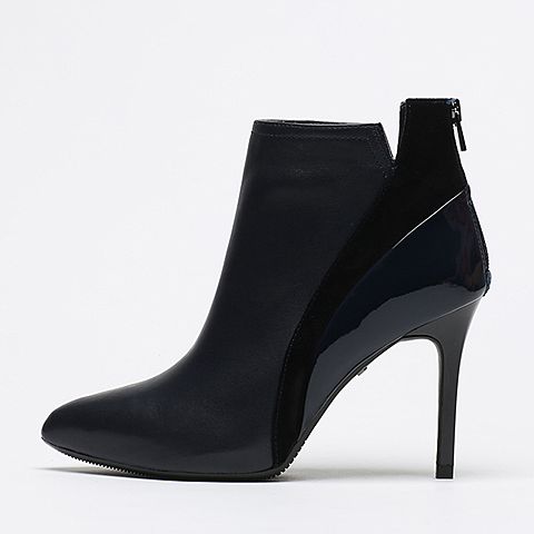 millie's/妙丽冬季专柜同款深兰/黑色时尚女皮靴LXM63DD6