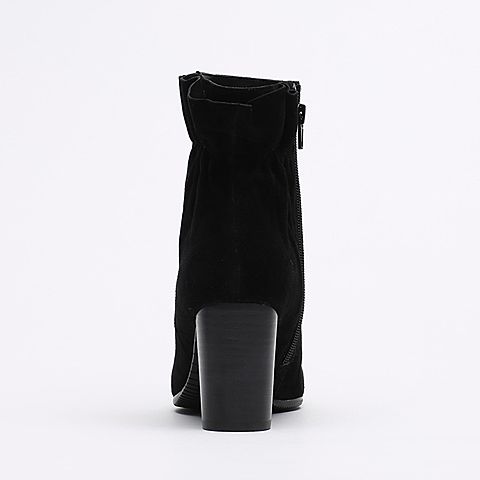 millie's/妙丽冬季专柜同款羊皮绒面时尚优雅高跟女短靴LH643DD6