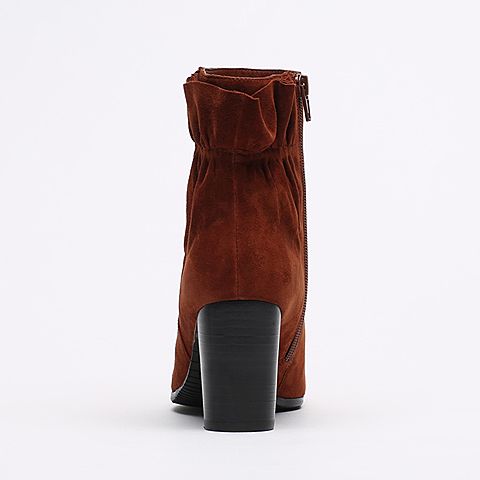 millie's/妙丽冬季专柜同款羊皮绒面时尚优雅高跟女短靴LH643DD6