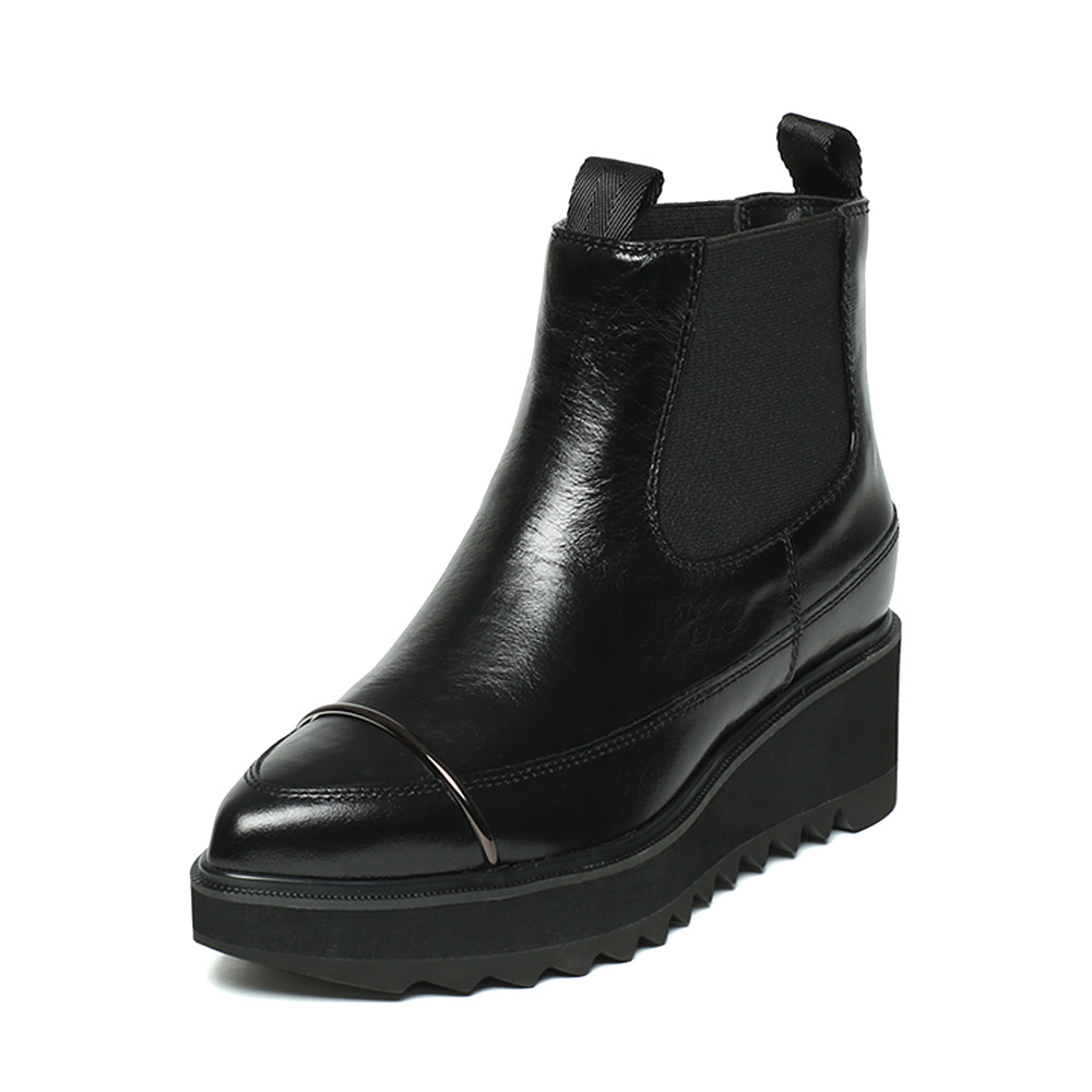 millie's/妙丽冬季专柜同款黑色牛皮女皮靴LJ642DD6
