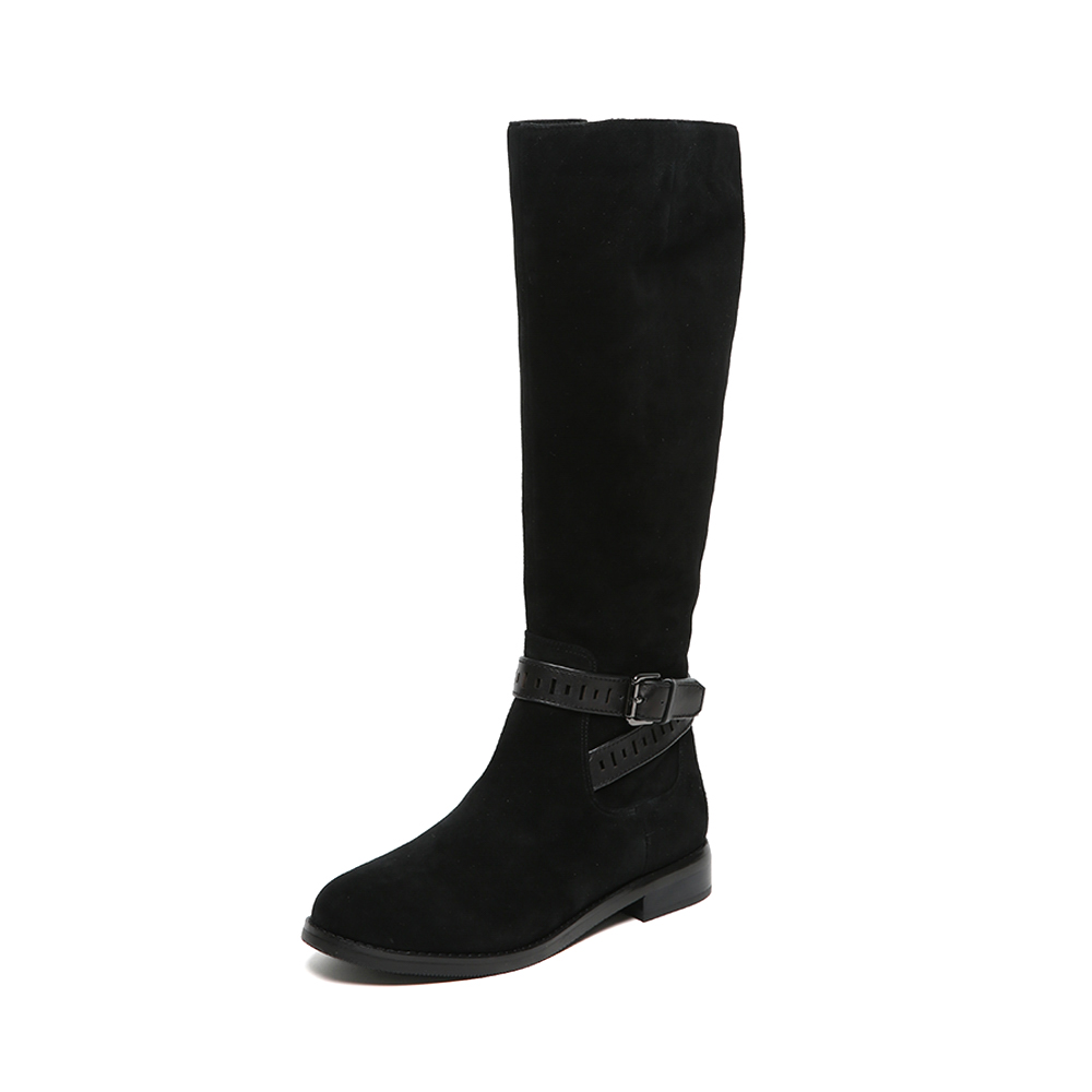 millie's/妙丽冬季专柜同款黑色羊皮女皮靴LTW88DG6