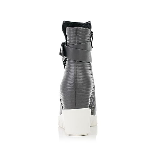 millie's/妙丽冬季专柜同款牛皮时尚个性坡跟女中靴P5304DZ6
