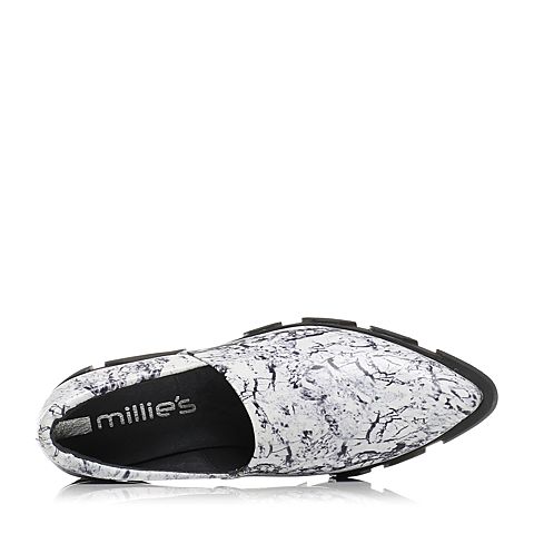 Millie's/妙丽专柜同款牛皮印花厚底女休闲单鞋LC922AM6