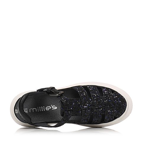 millie's/妙丽夏款专柜同款亮片布女凉鞋LE601BL6