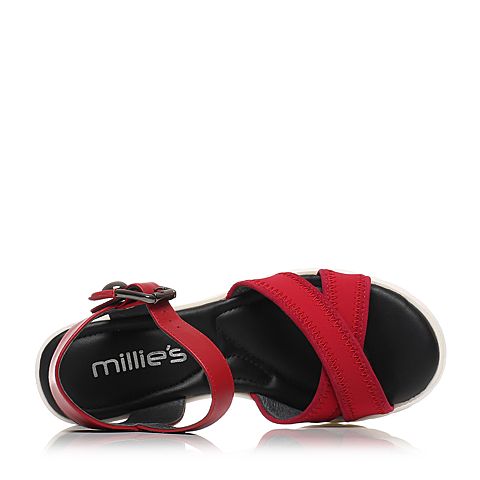 millie's/妙丽夏专柜同款牛皮中跟女凉鞋LF402BL6