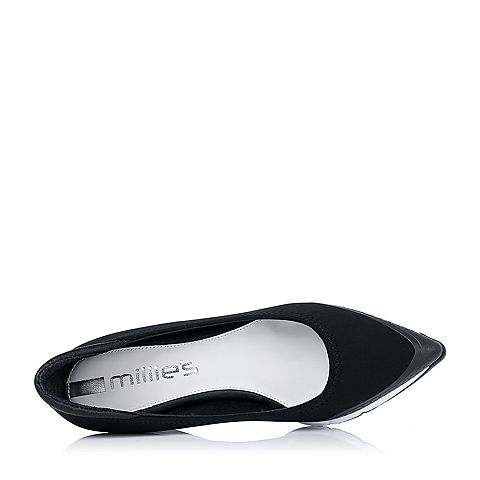 millie's/妙丽秋专柜同款弹力布面时尚坡跟女浅口单鞋LB901CQ6
