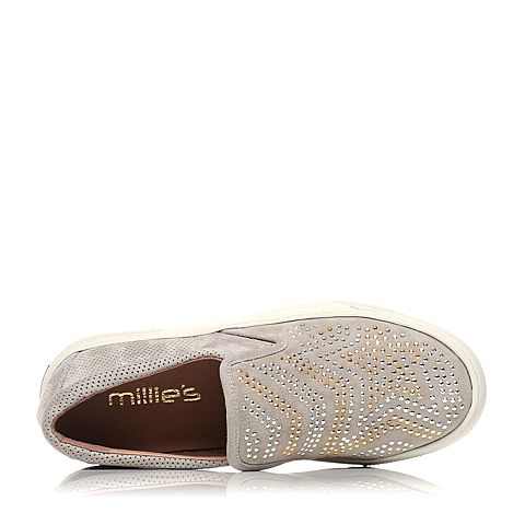 millie's/妙丽春季专柜同款羊绒镶钻时尚女休闲鞋LWU75AM7