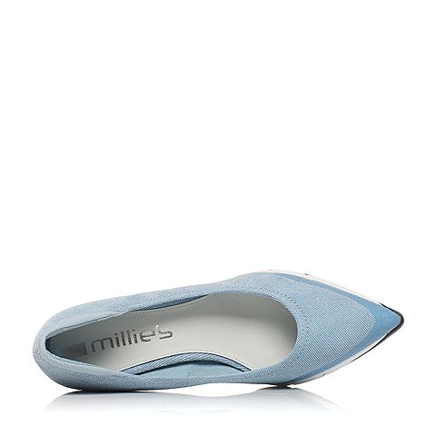 millie's/妙丽新款猪皮/羊皮坡跟女浅口单鞋LB904AQ7