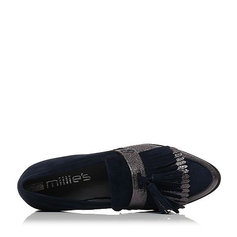 millie's/妙丽秋季专柜同款羊皮流苏低跟乐福鞋女单鞋LN820CM7