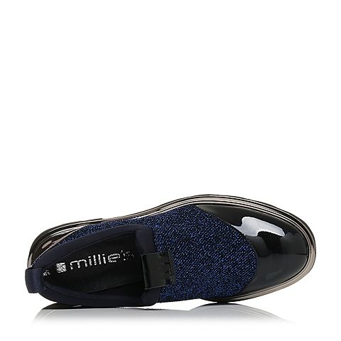 millie's/妙丽秋季专柜同款亮线布面拼接低跟女休闲鞋LM321CM7