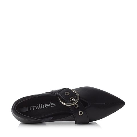 millie's/妙丽春季专柜同款羊皮时尚方跟女单鞋LM101AM7