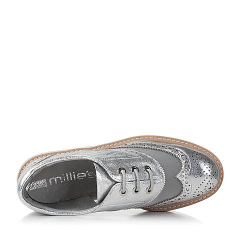 millie's/妙丽秋季专柜同款羊皮网面镂空松糕女休闲鞋LYG23CM7