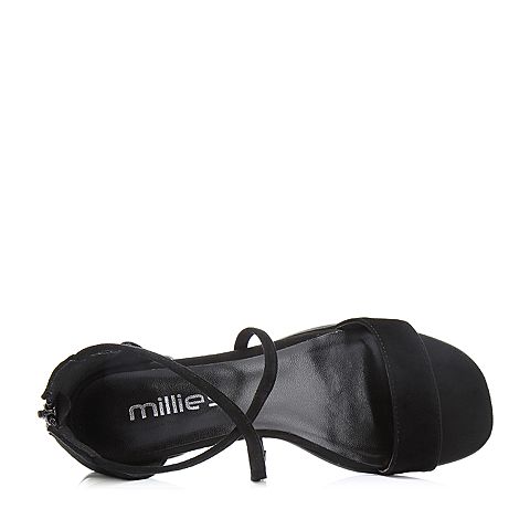 millie's/妙丽夏季专柜同款羊绒时尚方跟女凉鞋81351BL8