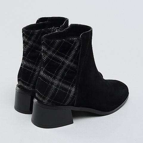millie's/妙丽冬季专柜同款羊绒时尚简约方跟女短靴LX641DD8