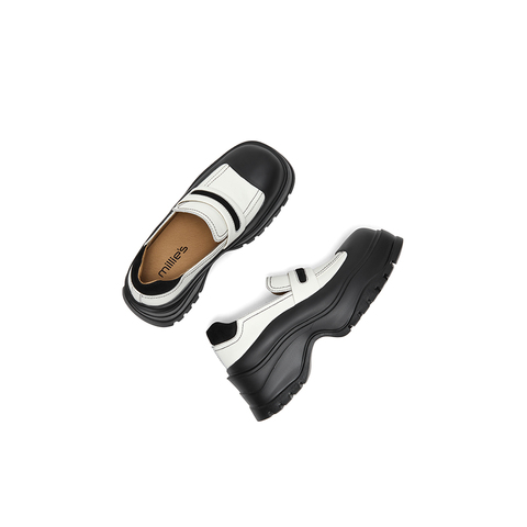 millie's妙丽2024春新款时尚撞色复古皮鞋百搭乐福鞋女31959AM4