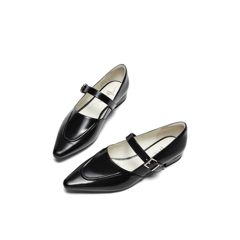 millie's妙丽2024春季玛丽珍简约真皮低跟舒适通勤鞋女LDT02AQ4