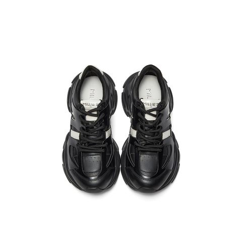 millie's妙丽2024年秋季皮面拼色厚底运动老爹休闲鞋20793CM4