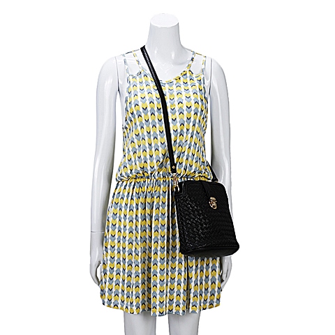 MOUSSY 专柜同款 女款黄色图案无袖连衣裙0106S380-3070