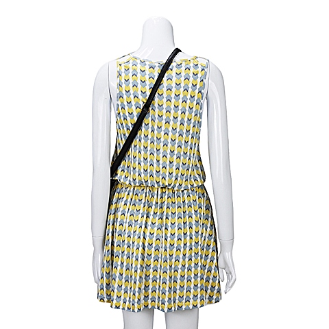 MOUSSY 专柜同款 女款黄色图案无袖连衣裙0106S380-3070