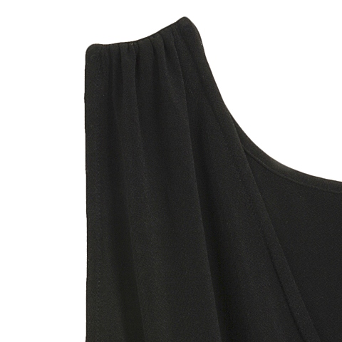 MOUSSY 专柜同款 女款黑色束腰V领连衣裙0106SA30-1420