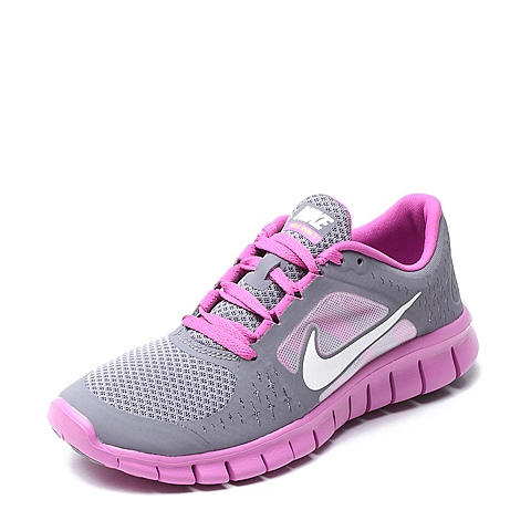 NIKE耐克童鞋冬季FREE RUN紫色女大童网布跑步鞋512098-005