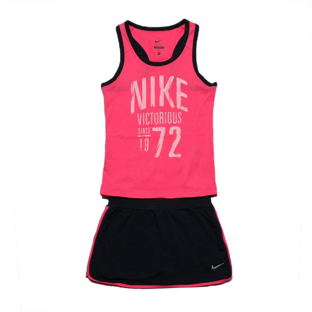 NIKE耐克童装夏季粉色小童系列针织热身套服533374-625