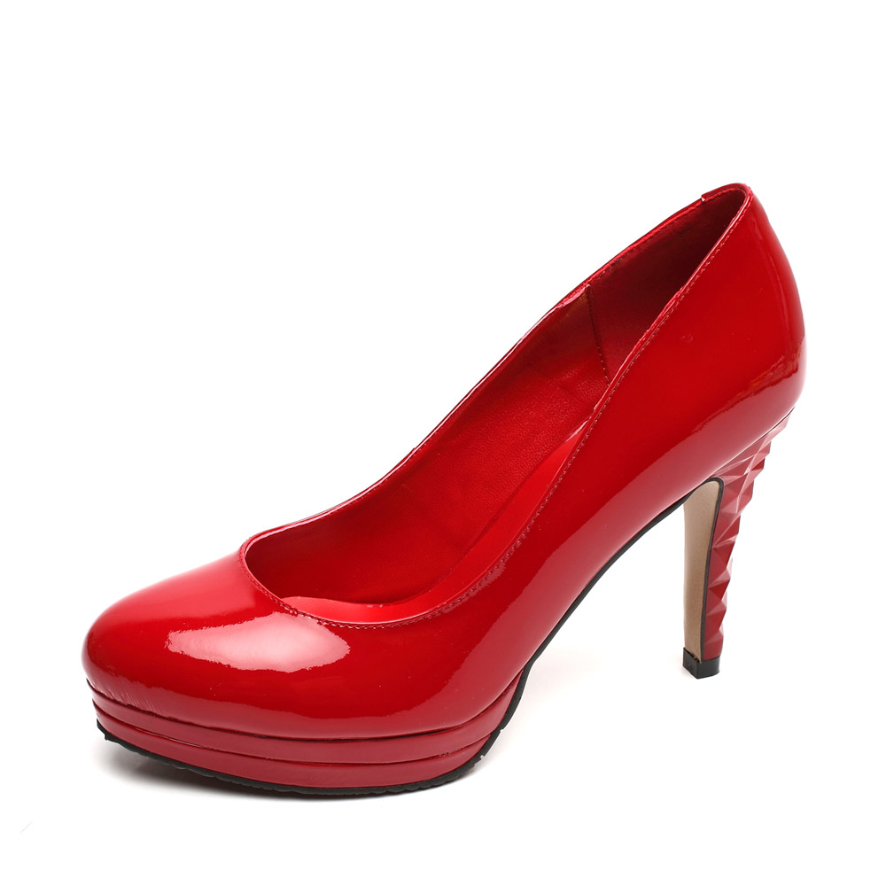Senda/森达秋季漆皮防水台高跟鞋红色4IW60CQ2婚鞋系列