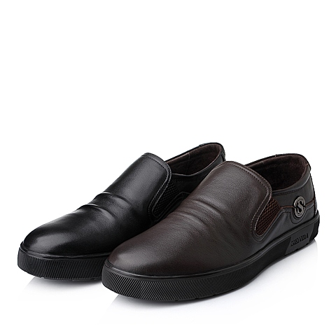 Senda/森达秋季专柜同款黑色牛皮商务休闲男单鞋1CK08CM4
