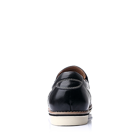 Senda/森达秋季黑色时尚休闲舒适牛皮男单鞋A1549CM5