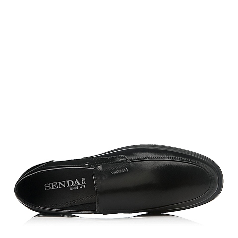 Senda/森达冬季黑色时尚舒适商务休闲牛皮男皮鞋M5211DM5