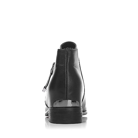 Senda/森达冬季专柜同款黑色牛皮女靴M3A41DD5