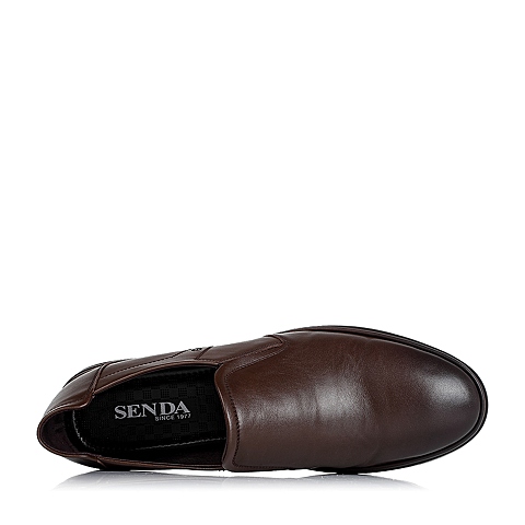 Senda/森达秋季专柜同款棕色打蜡牛皮男单鞋FU105CM5