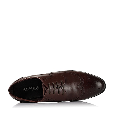 Senda/森达秋季专柜同款棕色水牛皮男单鞋FW112CM5