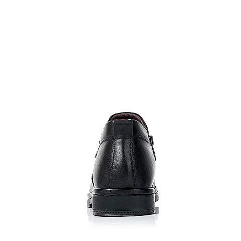 SENDA/森达冬季专柜同款黑色打蜡牛皮男皮靴(毛里)FU134DD5
