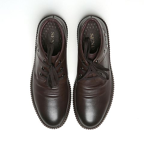 Senda/森达冬季专柜同款棕色牛皮男靴HC142DD5