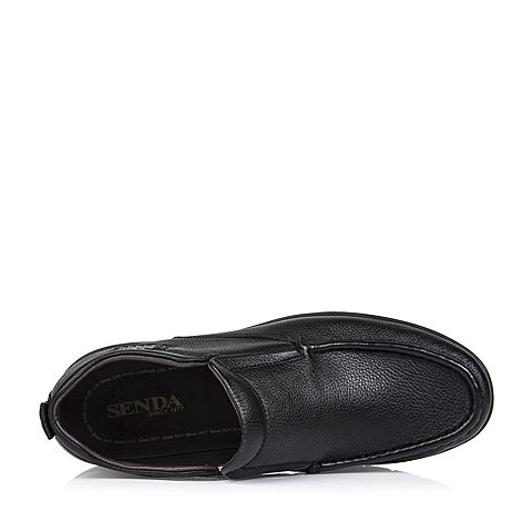 SENDA/森达冬季专柜同款黑色摔压纹牛皮男皮靴HH144DD5