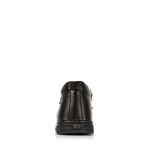 SENDA/森达冬季专柜同款黑色摔压纹牛皮男皮靴（毛里）HH144DD5