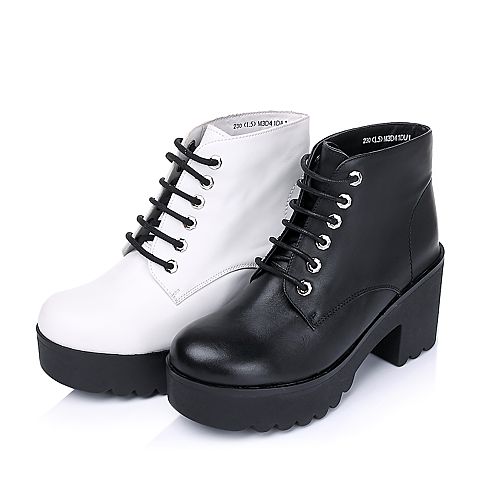 Senda/森达冬季专柜同款黑色软牛皮女靴M3D41DD5