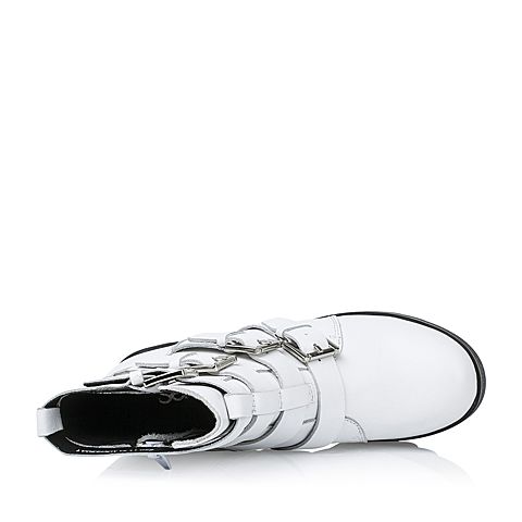 Senda/森达冬季专柜同款白软牛皮女靴（皮里）M3D43DD5