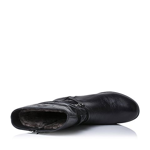 Senda/森达冬季专柜同款潮流舒适坡跟女中筒靴3PM22DZ5