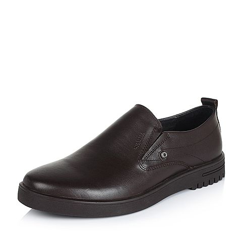 SENDA/森达冬季专柜同款棕色牛皮男皮鞋2XG02DM5
