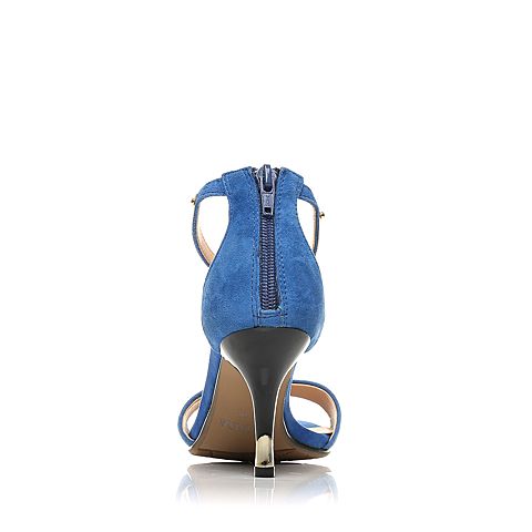 Senda/森达夏季专柜同款时尚优雅气质绒面细跟女高跟凉鞋3HP12BL5