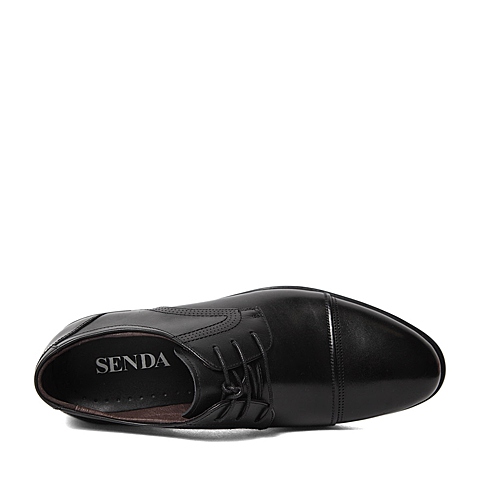 Senda/森达春专柜同款黑色平面牛皮男单鞋HO104AM6 专柜1