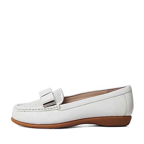 Senda/森达春季专柜同款白色软牛皮女单鞋B3O01AQ6 专柜1