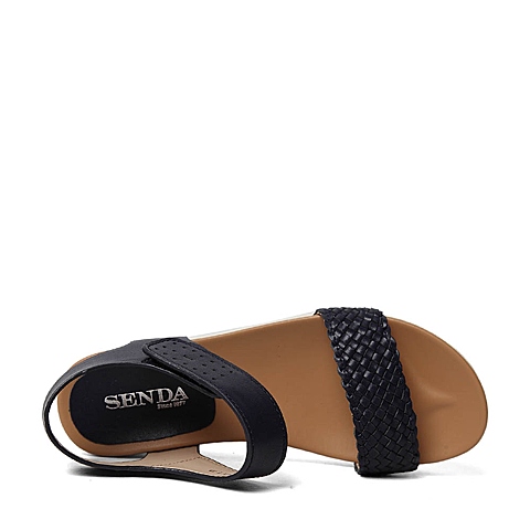 Senda/森达夏季专柜同款蓝色牛皮女凉鞋3SF25BL6 专柜1