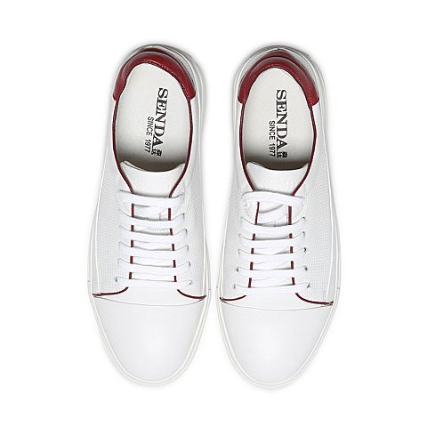 Senda/森达秋季专柜同款白色牛皮男单鞋WJ101CM6