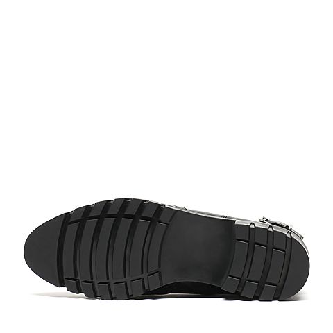 Senda/森达冬季专柜同款黑色蜡牛皮时尚女靴N3Y40DD6