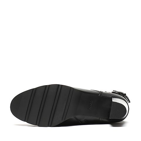 Senda/森达冬季专柜同款黑色打蜡牛皮女靴N3B61DZ6