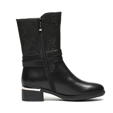 Senda/森达冬季专柜同款时尚气质舒适休闲女中靴N3Q60DZ6